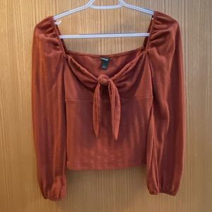 Wild Fable Tie Front Crop Top